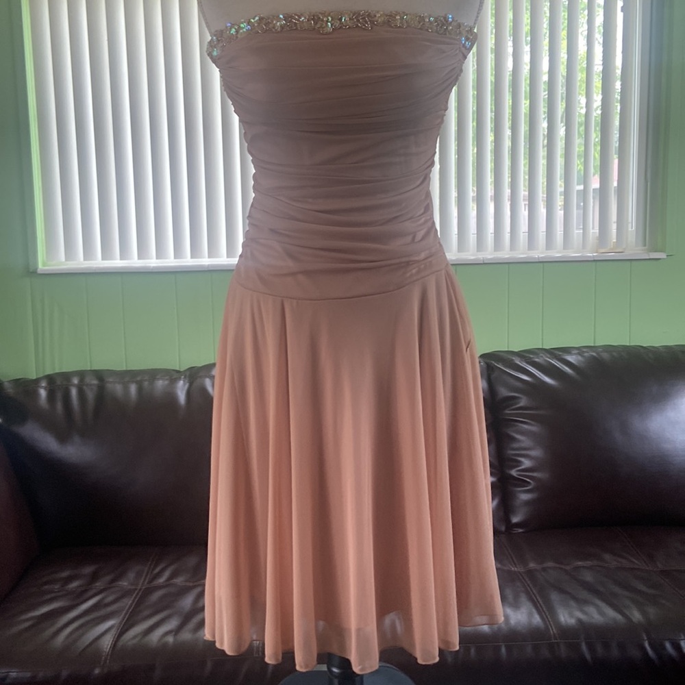 Tweeze Me ruched strapless dress